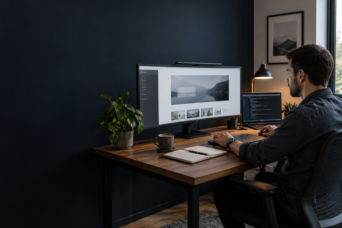 Profesional trabajando en el diseño de un sitio web